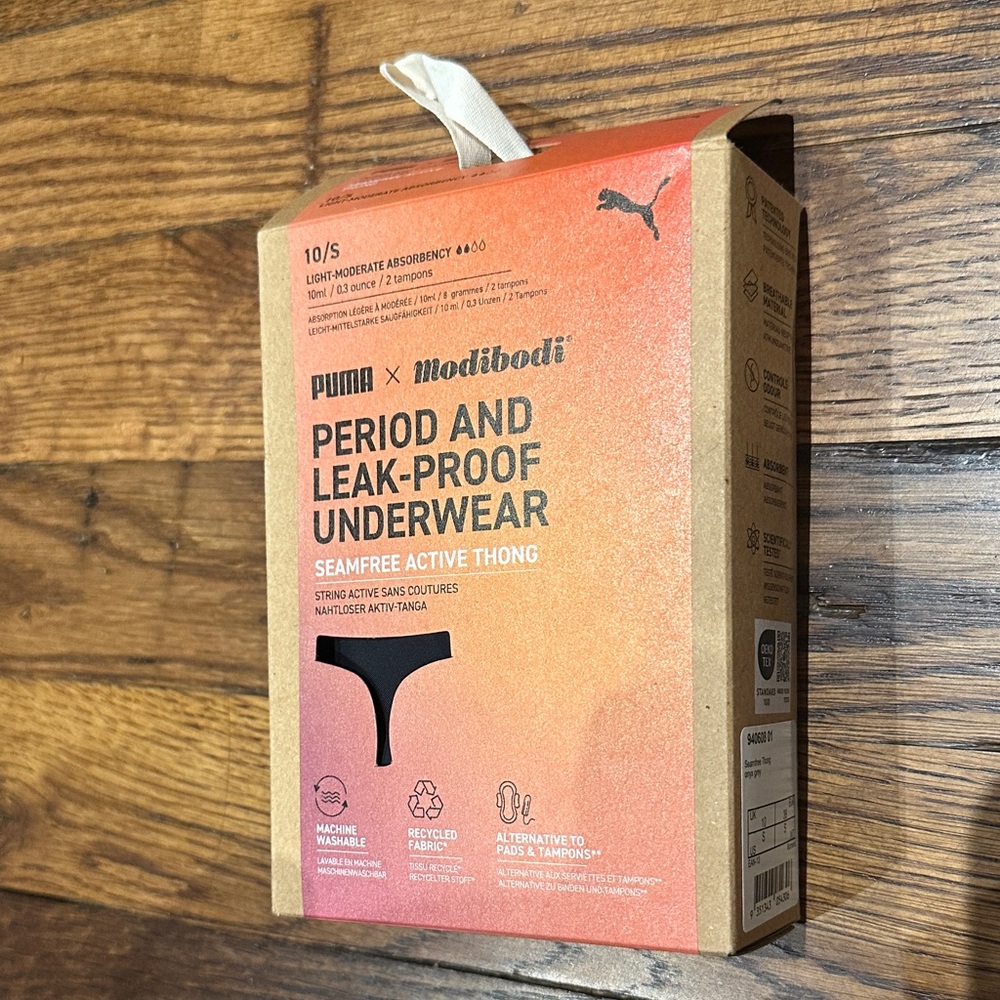 Puma + Modibodi Black Leak-Proof Thong
